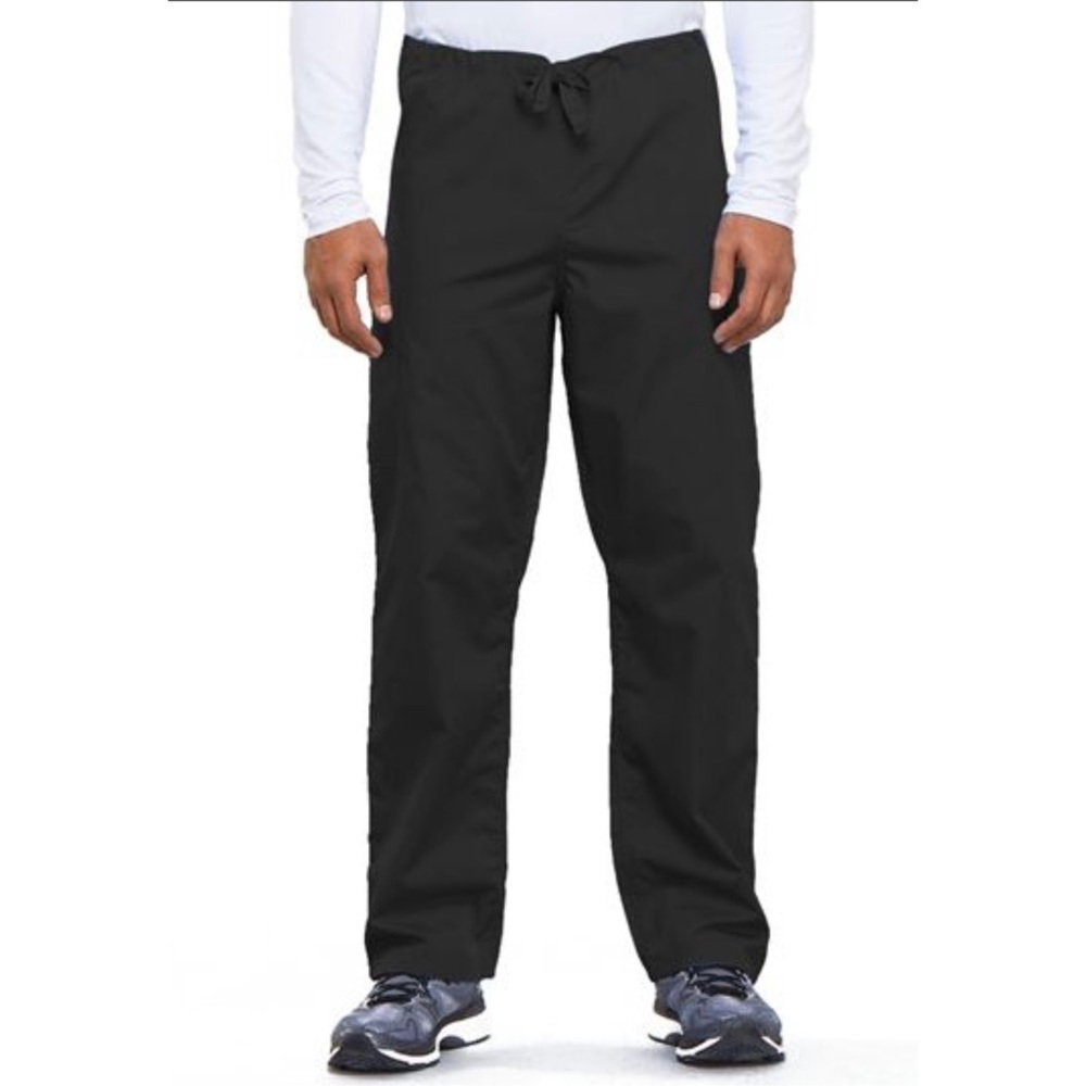 Cherokee WorkWear Black Unisex Fit Classic Drawstring Straight Leg Scrubs Pants